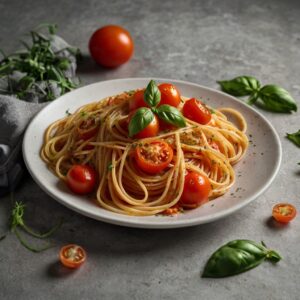 pasta med ost og tomater